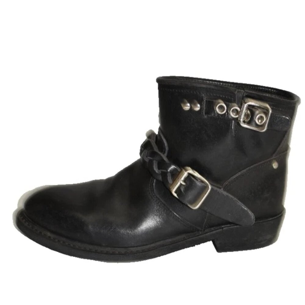 Golden Goose Black Biker Low Boots Distressed Leather Size 36 6 DD525 - Picture 3 of 6